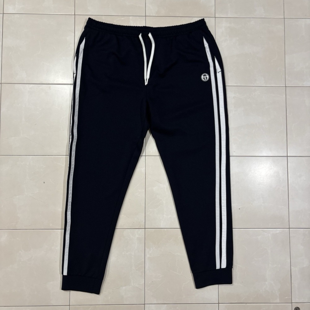 Vintage Sergio Tacchini Track Pants Striped Logo Blue Men's 3xl Italy Court Golf